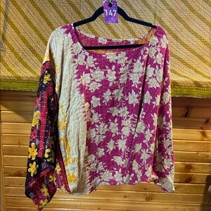147 🌸 Kantha Colorful Patterned Top. handmade one size 🌸 one of a kind